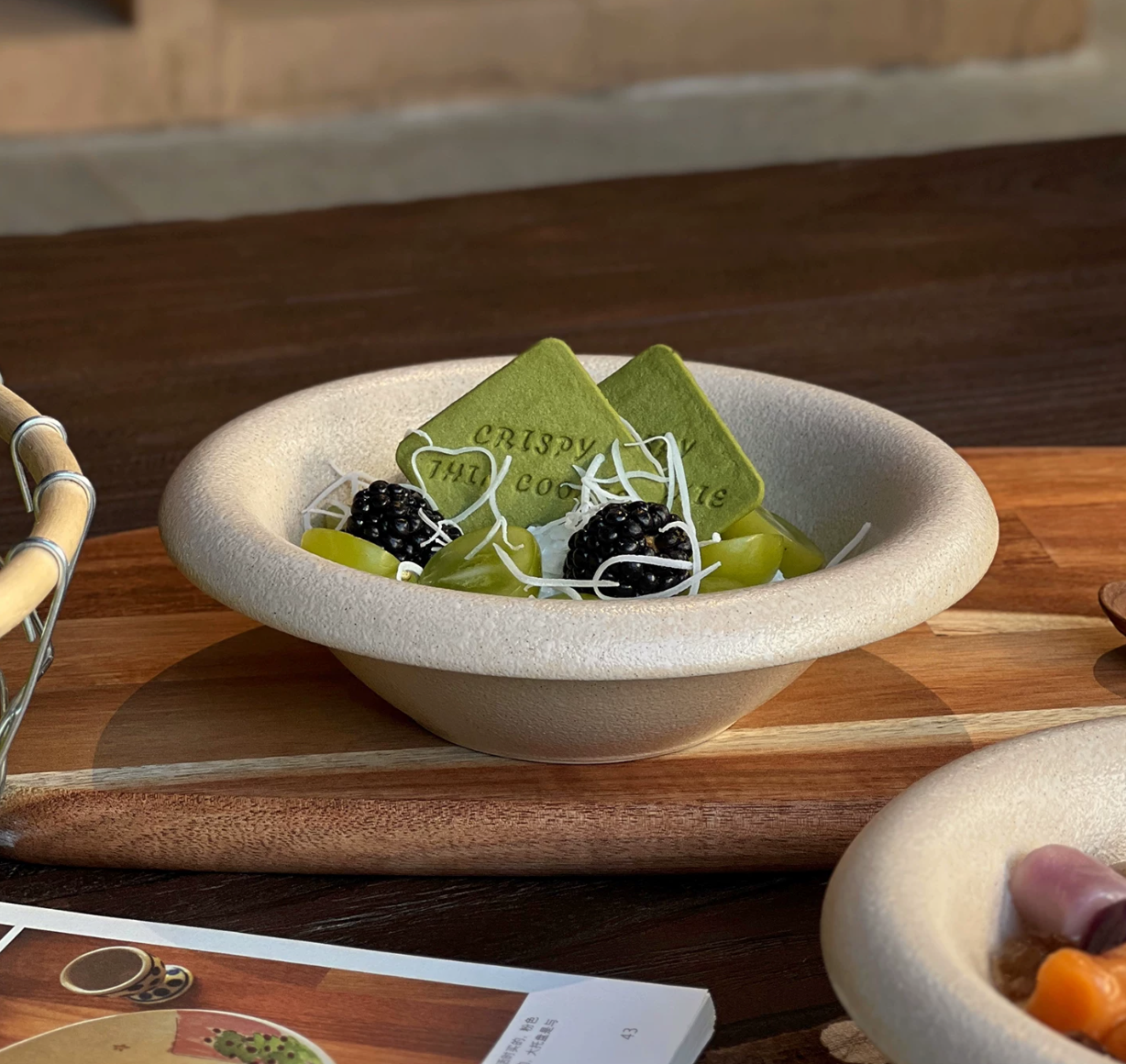 Matte Beige Ceramic Deep Plate | Wide Rim Salad Breakfast Bowl, Oven & Dishwasher Safe