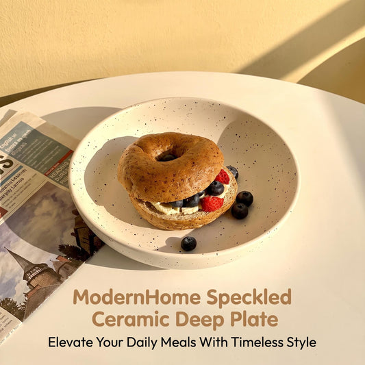 Speckled Matte Ceramic Bowl Plate