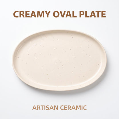 Speckled Stoneware Oval Platter