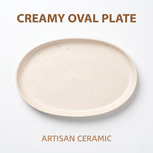 Speckled Stoneware Oval Platter