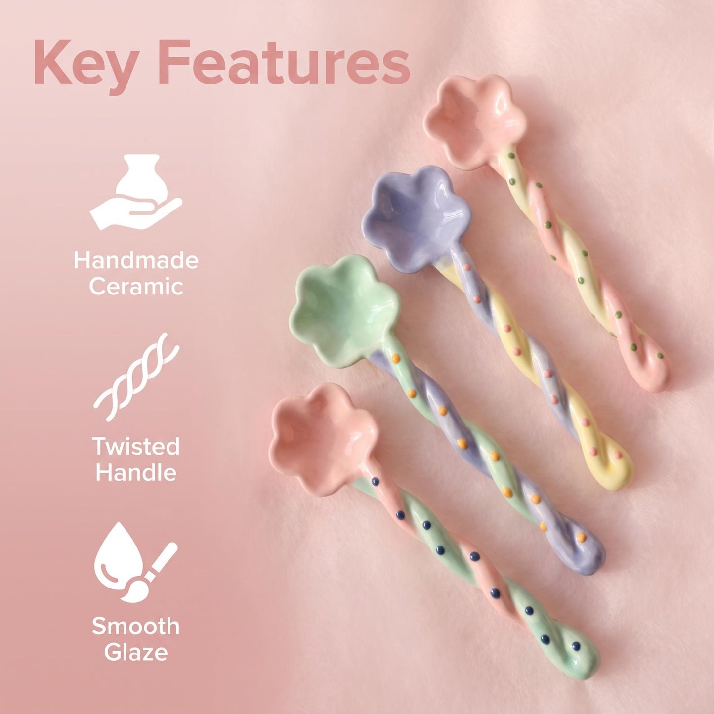Handmade Ceramic Flower Spoon