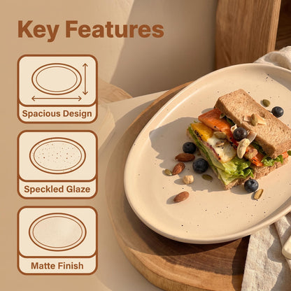 Speckled Stoneware Oval Platter