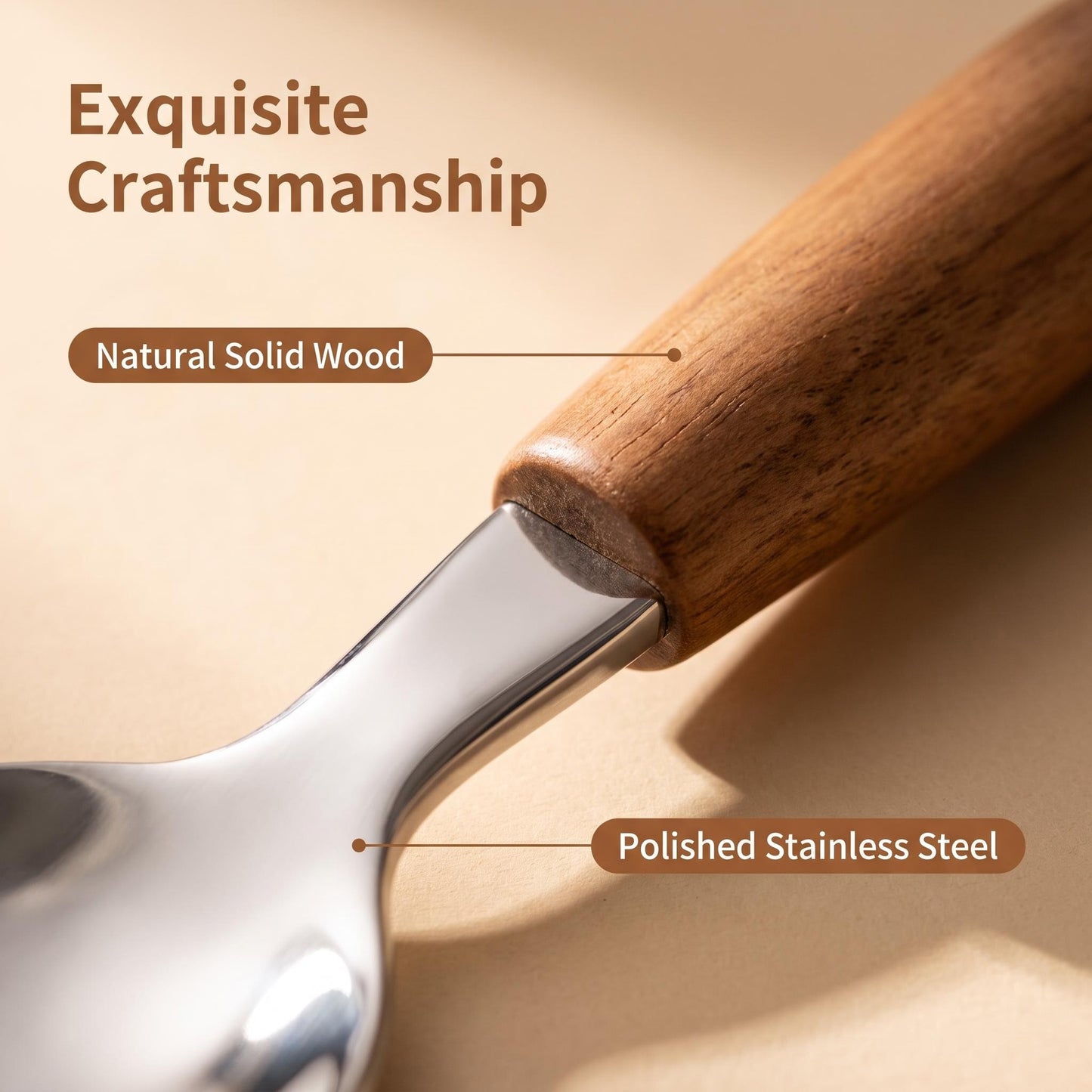 5-Piece Wood Handle Flatware Set