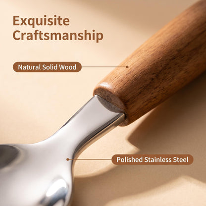 5-Piece Wood Handle Flatware Set