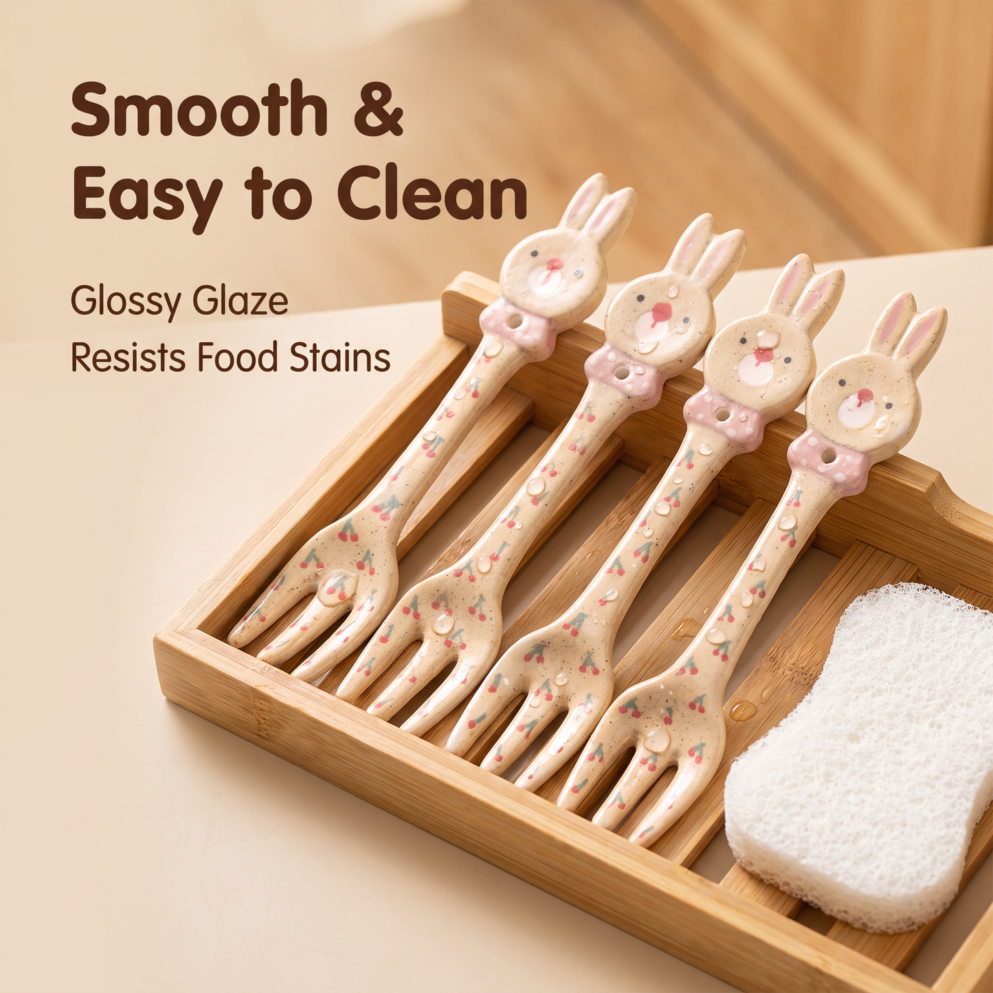 Rabbit Stoneware Dessert Fork