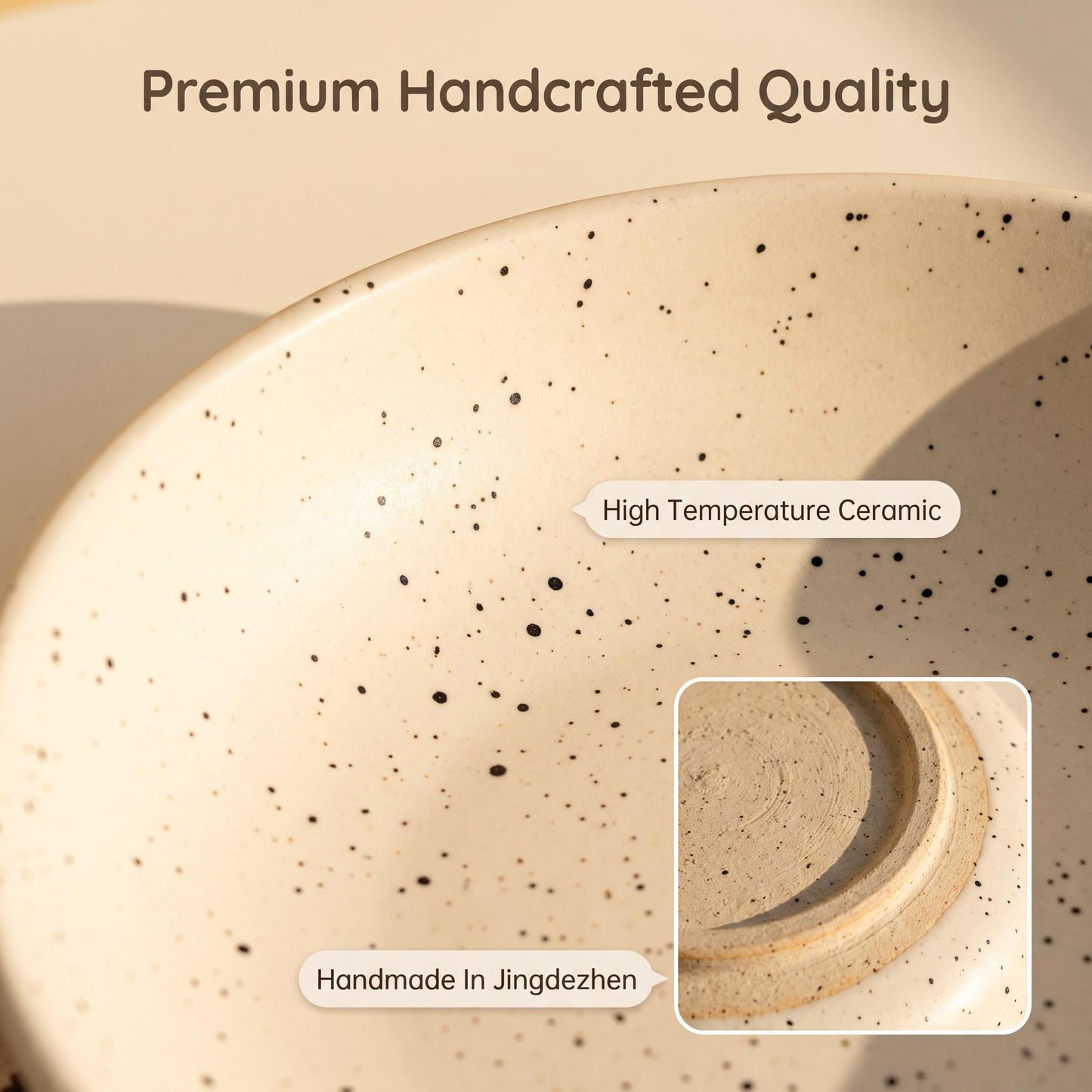 Speckled Matte Ceramic Bowl Plate