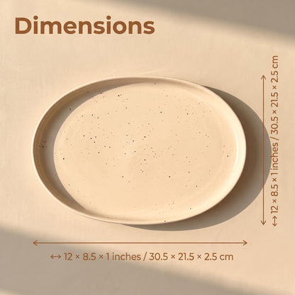 Speckled Stoneware Oval Platter