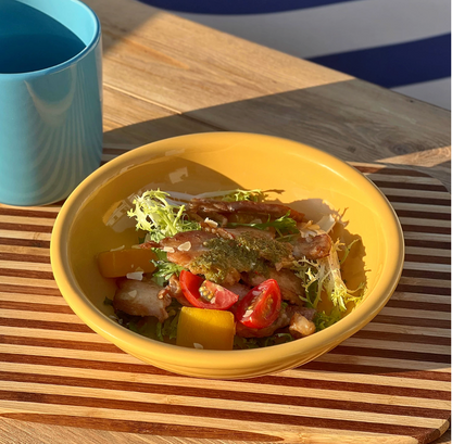 Handmade High-Fired Stoneware Chubby Yogurt Bowl | Vibrant Glossy Ceramic Salad Bowl