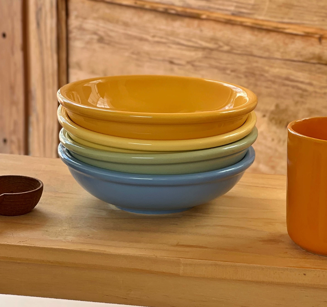 Handmade High-Fired Stoneware Chubby Yogurt Bowl | Vibrant Glossy Ceramic Salad Bowl