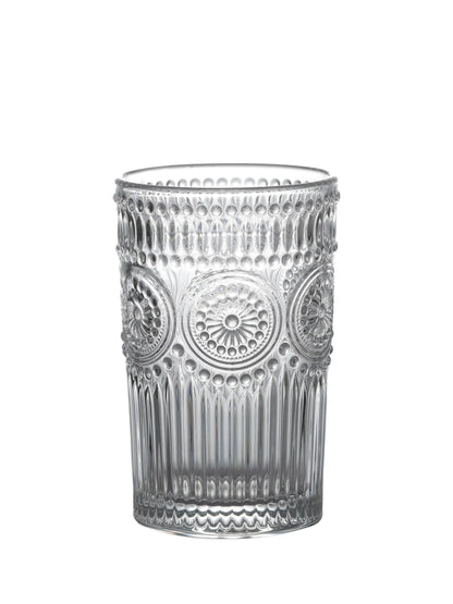 Embossed Sunflower Glass Tumbler