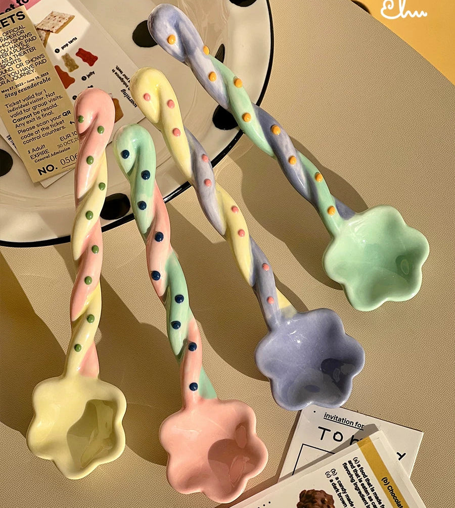 Handmade Ceramic Flower Spoon