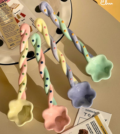 Handmade Ceramic Flower Spoon