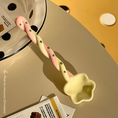 Handmade Ceramic Flower Spoon