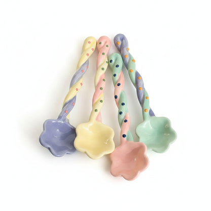 Handmade Ceramic Flower Spoon