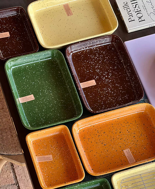 Speckled Stoneware Baking Pan