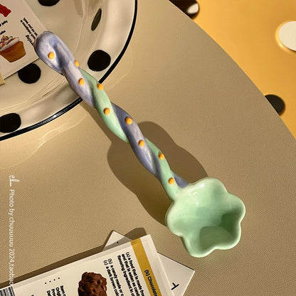 Handmade Ceramic Flower Spoon