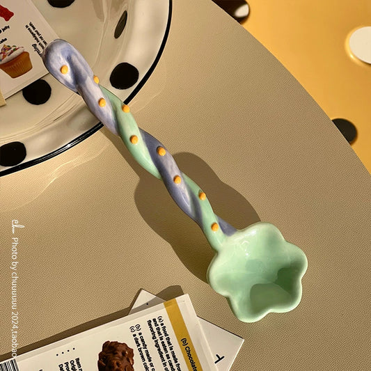 Handmade Ceramic Flower Spoon