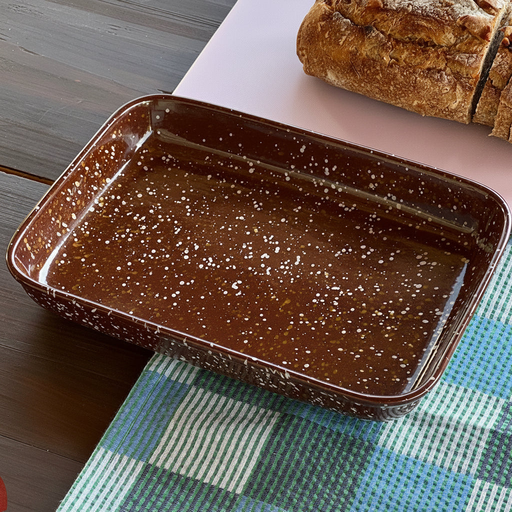 Speckled Stoneware Baking Pan