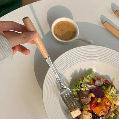 5-Piece Wood Handle Flatware Set