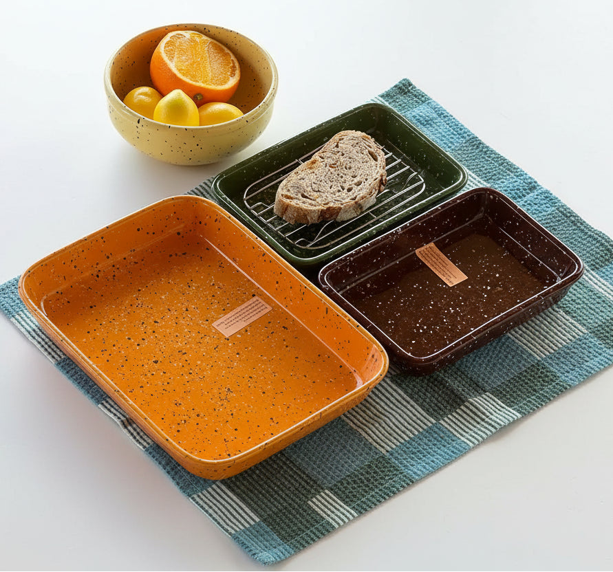 Speckled Stoneware Baking Pan